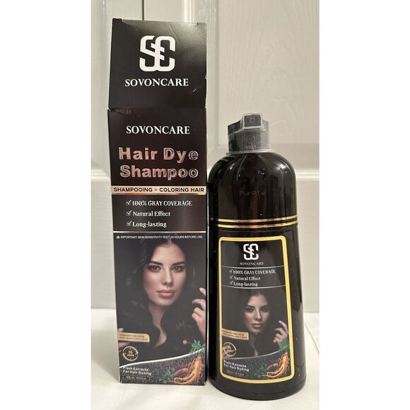 SovonCare 3-in-1 Black Hair Dye Shampoo 16.9 fl oz NEW - Picture 1 of 3